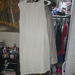 Elegant Cream Sleeveless Dress